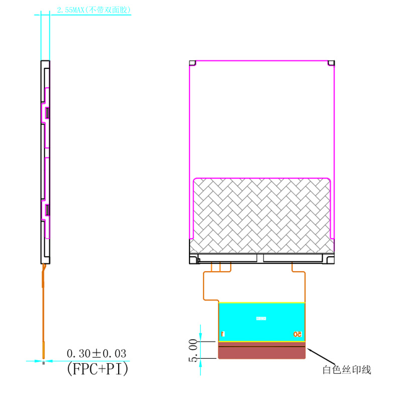 2,4 tuuman QVGA pieni / pieni siirrettävä LCD-näyttö
